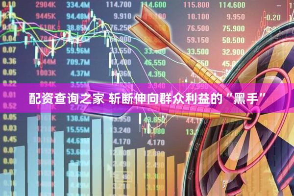 配资查询之家 斩断伸向群众利益的“黑手”